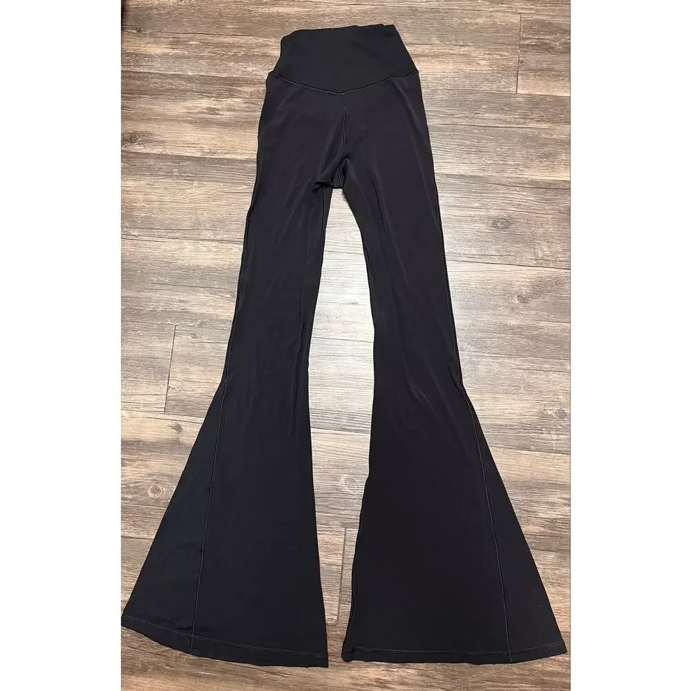 Aerie Offline Real Me Crossover Flare Leggings Black Yoga Pants S Lounge Gym - Picture 4 of 11